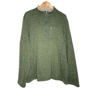 Woolrich Marled Green Quarter Zip Mock Neck Pullover Sweater Men's Size XXL
